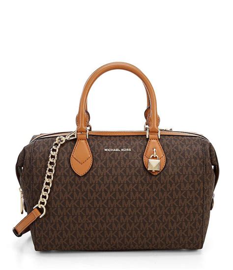 michael kors grayson signature convertible brown pvc leather satchel|Michael Kors Grayson Large Convertible Signature Satchel Bag .